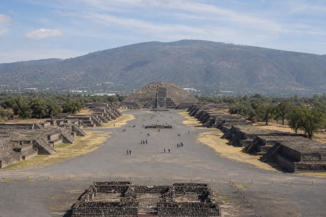The Avenue of the Dead at Teotihuacan, open to walk at ground level