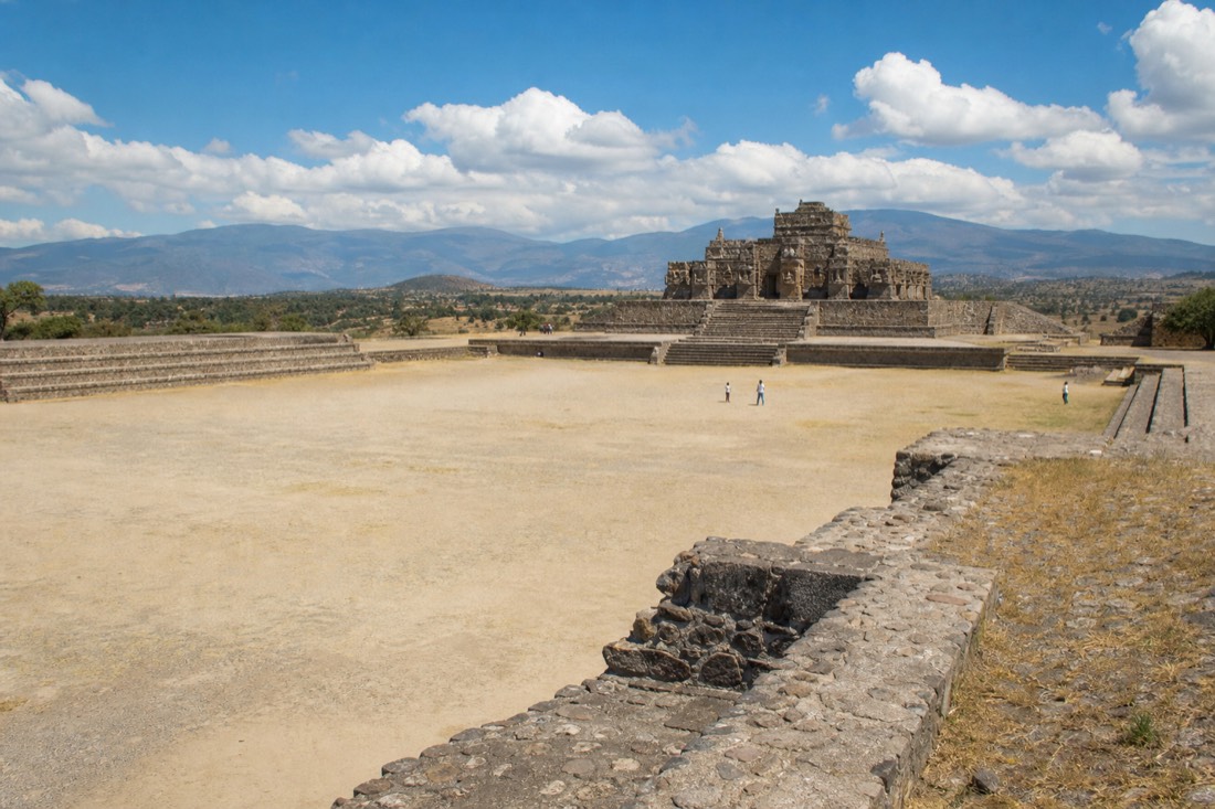 The vast sunken Ciudadela enclosure at the southern end of Teotihuacan